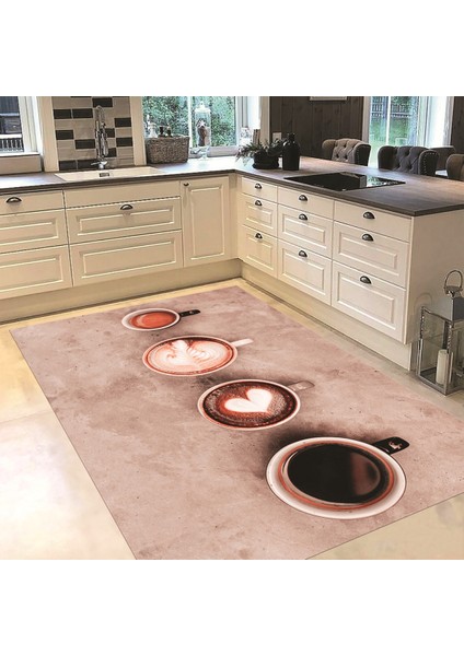 Dijital Baskılı Kaymaz Taban Yıkanabilir Mutfak Halısı Yolluk, V-Mutfak-22-Pembe, fiyatları