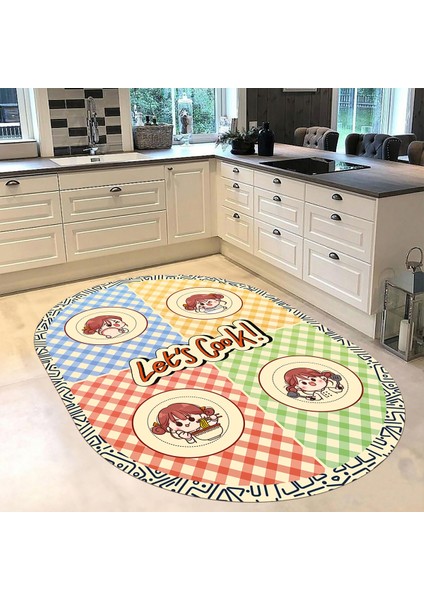 Dijital Baskılı Kaymaz Taban Yıkanabilir Oval Mutfak Halısı Yolluk, V-O-Mutfak-36-Krem, fiyatları