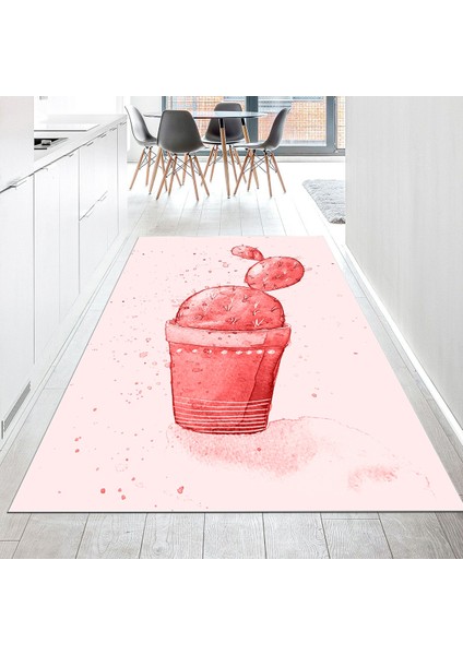 Dijital Baskılı Kaymaz Taban Yıkanabilir Mutfak Halısı Yolluk, V-Mutfak-20-Kırmızı,
