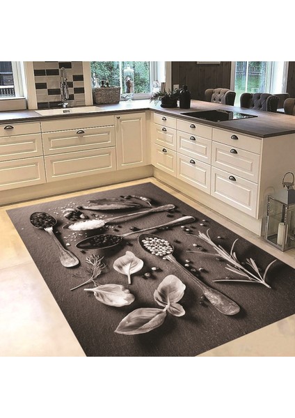 Dijital Baskılı Kaymaz Taban Yıkanabilir Mutfak Halısı Yolluk, V-Mutfak-27-Gri, fiyatları