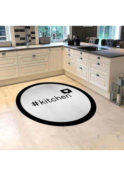 Dijital Baskılı Kaymaz Taban Yıkanabilir Yuvarlak Mutfak Halısı Yolluk, V-Y-Mutfak-02-Siyah, fiyatları