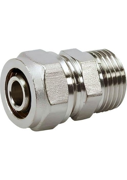 Pex ve Pert Mobil Boru Ekleme Nipeli Dış Dişli/erkek - Ø16X1/2" - Mobil Sistem Boru Bağlantı Rakoru