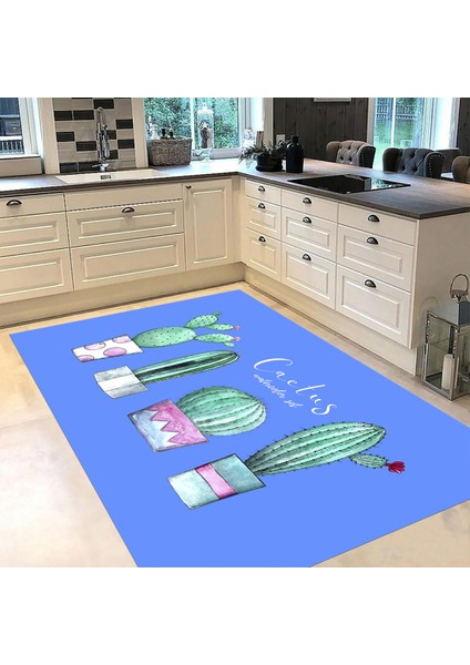 Dijital Baskılı Kaymaz Taban Yıkanabilir Mutfak Halısı Yolluk, V-Mutfak-30-Mavi, fiyatları
