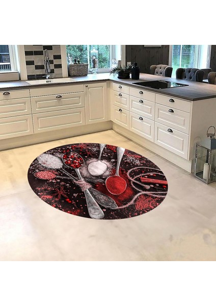 Dijital Baskılı Kaymaz Taban Yıkanabilir Yuvarlak Mutfak Halısı Yolluk, V-Y-Mutfak-19-Kırmızı, fiyatları