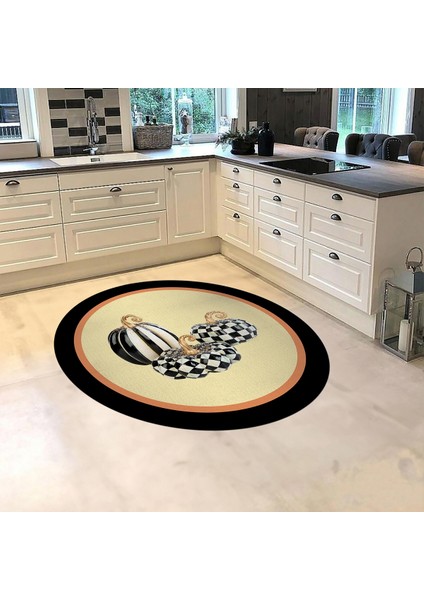 Dijital Baskılı Kaymaz Taban Yıkanabilir Yuvarlak Mutfak Halısı Yolluk, V-Y-Mutfak-13-Krem, fiyatları