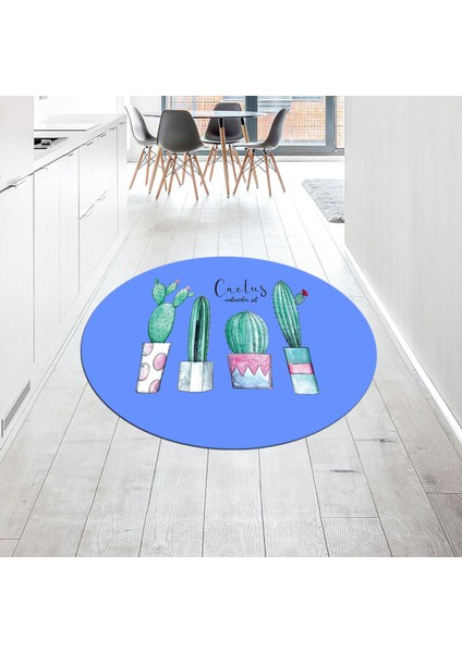 Dijital Baskılı Kaymaz Taban Yıkanabilir Yuvarlak Mutfak Halısı Yolluk, V-Y-Mutfak-30-Mavi,