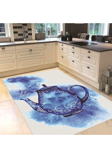 Dijital Baskılı Kaymaz Taban Yıkanabilir Mutfak Halısı Yolluk, V-Mutfak-23-Mavi, fiyatları