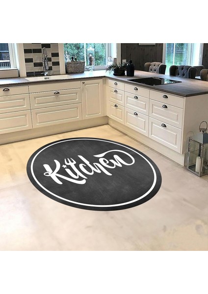 Dijital Baskılı Kaymaz Taban Yıkanabilir Yuvarlak Mutfak Halısı Yolluk, V-Y-Mutfak-42-Antrasit, fiyatları