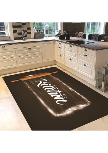 Dijital Baskılı Kaymaz Taban Yıkanabilir Mutfak Halısı Yolluk, V-Mutfak-28-Kahve, fiyatları