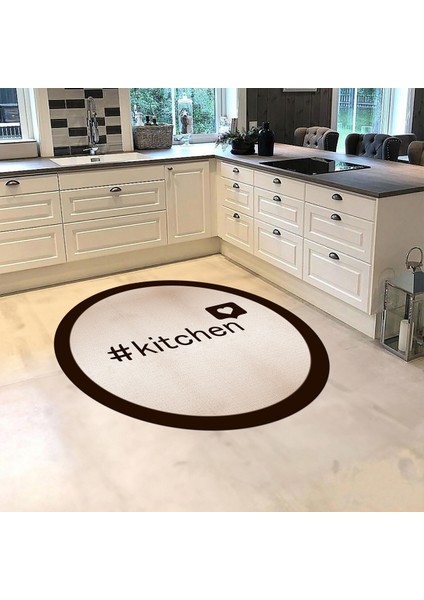 Dijital Baskılı Kaymaz Taban Yıkanabilir Yuvarlak Mutfak Halısı Yolluk, V-Y-Mutfak-02-Kahve, fiyatları