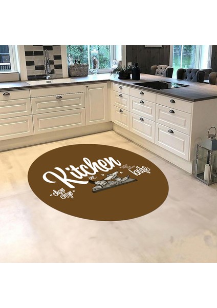 Dijital Baskılı Kaymaz Taban Yıkanabilir Yuvarlak Mutfak Halısı Yolluk, V-Y-Mutfak-41-Kahve-Beyaz, fiyatları