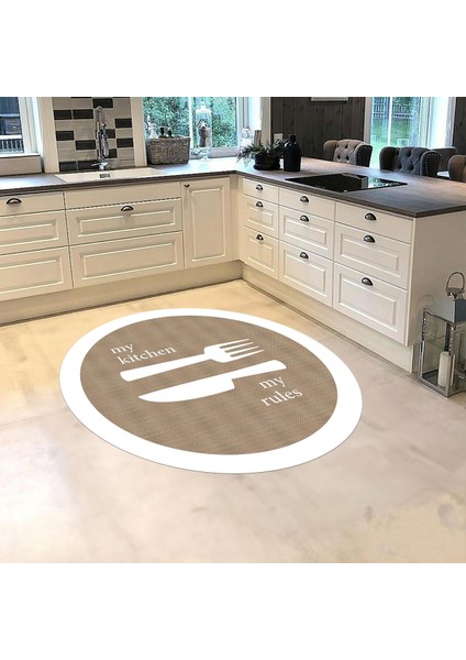 Dijital Baskılı Kaymaz Taban Yıkanabilir Yuvarlak Mutfak Halısı Yolluk, V-Y-Mutfak-09-Beyaz, fiyatları