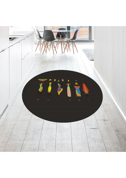 Dijital Baskılı Kaymaz Taban Yıkanabilir Yuvarlak Mutfak Halısı Yolluk, V-Y-Mutfak-40-Antrasit,