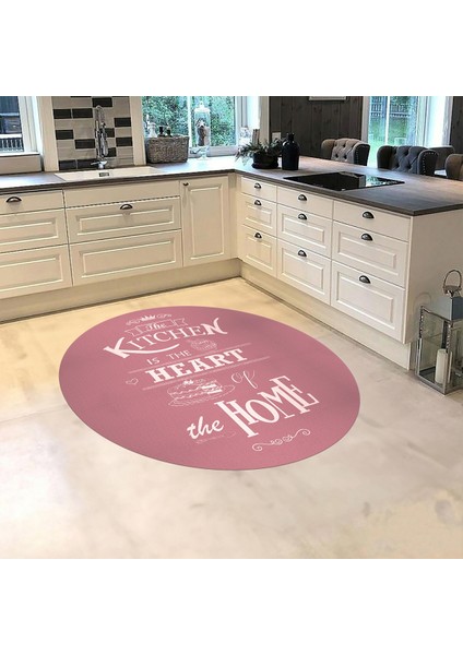 Dijital Baskılı Kaymaz Taban Yıkanabilir Yuvarlak Mutfak Halısı Yolluk, V-Y-Mutfak-15-Pembe, fiyatları