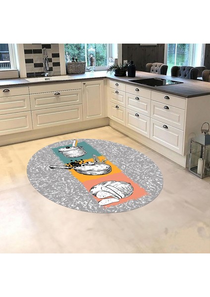 Dijital Baskılı Kaymaz Taban Yıkanabilir Yuvarlak Mutfak Halısı Yolluk, V-Y-Mutfak-45-Renkli, fiyatları
