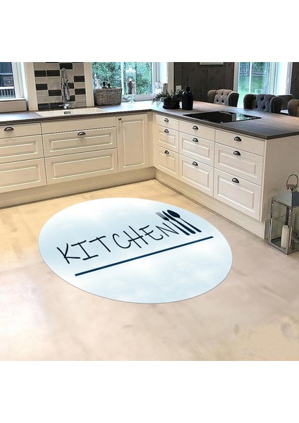 Dijital Baskılı Kaymaz Taban Yıkanabilir Yuvarlak Mutfak Halısı Yolluk, V-Y-Mutfak-49-Mavi, fiyatları