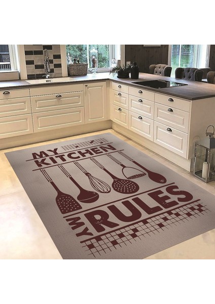 Dijital Baskılı Kaymaz Taban Yıkanabilir Mutfak Halısı Yolluk, V-Mutfak-47-Bordo, fiyatları