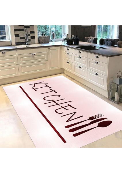 Dijital Baskılı Kaymaz Taban Yıkanabilir Mutfak Halısı Yolluk, V-Mutfak-49-Pembe, fiyatları