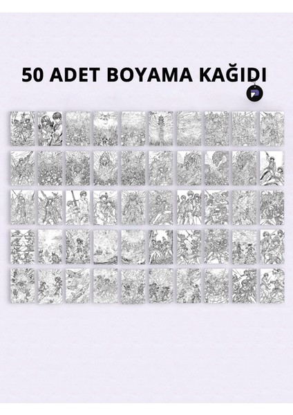 Anime Savaşları Manga Yetişkin Boyama Kitabı, Anime Mandala Boyama Kitabı, Boyama Defteri, Sayfaları