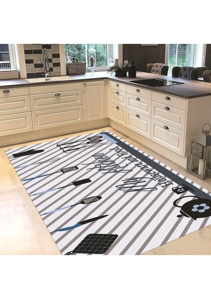 Dijital Baskılı Kaymaz Taban Yıkanabilir Mutfak Halısı Yolluk, V-Mutfak-32-Mavi, fiyatları