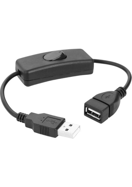 Anahtarlı USB Uzatma Kablosu Siyah(Dişi-Erkek) - 30CM