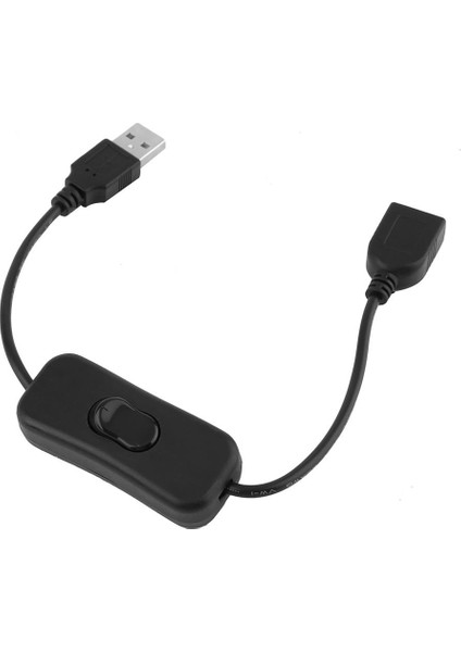 Anahtarlı USB Uzatma Kablosu Siyah(Dişi-Erkek) - 30CM
