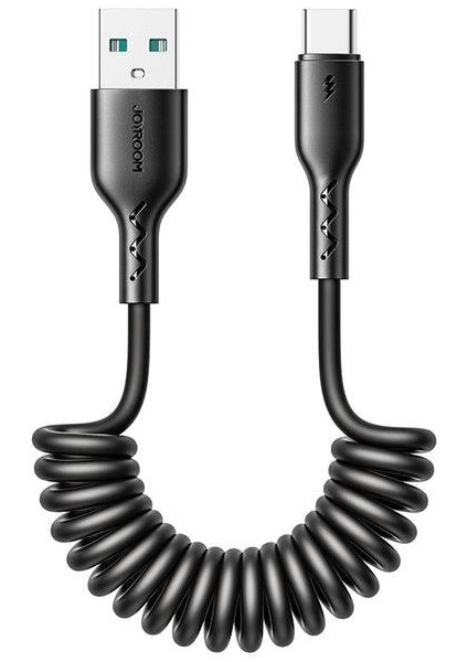 Travel Serisi 3A Araç Sarmal Hızlı Şarj Kablosu Type-C 1,5 Metre