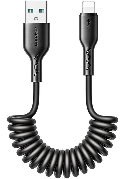 Travel Serisi 3A Araç Sarmal Hızlı Şarj Kablosu Lightning 1,5 Metre