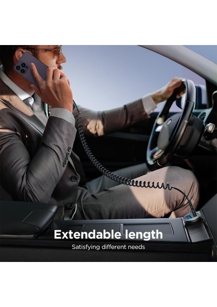 Travel Serisi 3A Araç Sarmal Hızlı Şarj Kablosu Lightning 1,5 Metre indirimleri