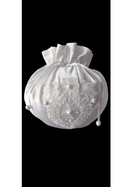 Gelin Takı Kesesi, Gelin Çantası,kırık Beyaz Dantelli,düğün,nişan,doğum Günü,çanta,kese fiyatları