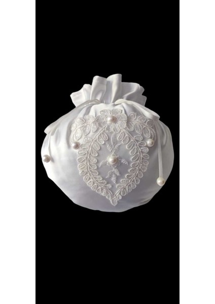 Gelin Takı Kesesi, Gelin Çantası,kırık Beyaz Dantelli,düğün,nişan,doğum Günü,çanta,kese modelleri