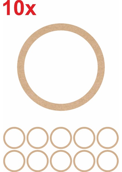 Ahşap Ham Mdf Vidasız 24,5 cm Çapında 10'lu Kasnak Seti Düş Kapanı ve Makrome Örgü Çemberi