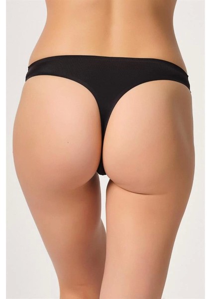 Siyah Emay 2802 Yapıştırma Lazer Kesim String Külot