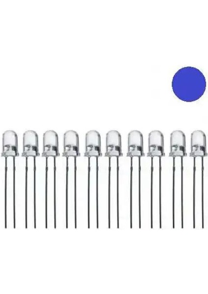 5mm Şeffaf Mavi LED Paketi - 50 Adet