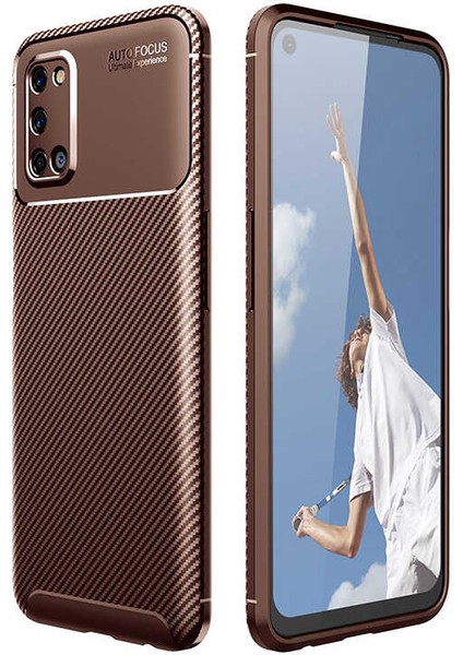 Oppo A52 Uyumlu Kılıf Karbon Dizayn Special Seri