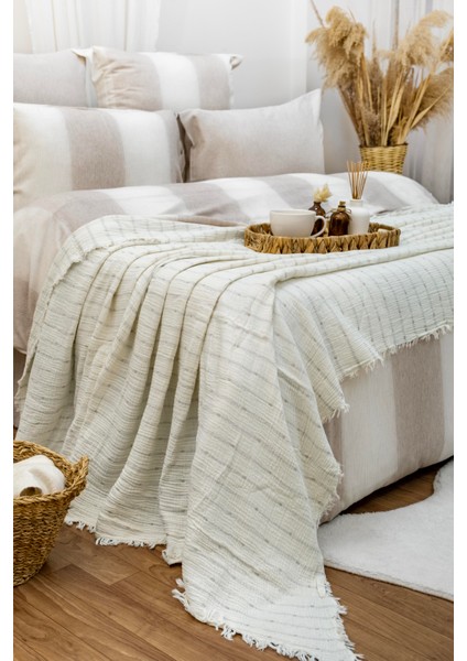 Timeless 7 Parça Müslin Pikeli Poplin Nevresim Takımı - Pudra