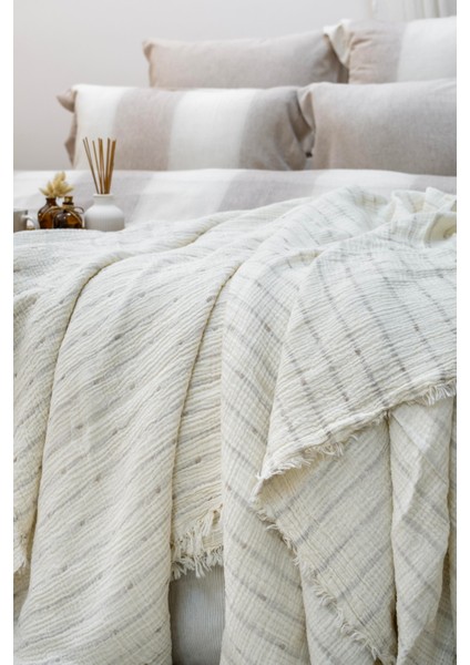 Timeless 7 Parça Müslin Pikeli Poplin Nevresim Takımı - Pudra fiyatları