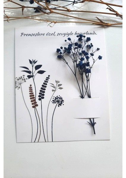 20'li Buğday Başağı Çiçek Kartı - Tebrik Kartı - Toka Kartı - Özel Kesim Kuşe Kart - (Çiçeksiz)