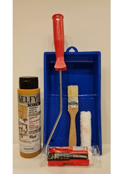 Selfy Decor 500 cc 750 gr Zeugma Kendinden Vernikli Dolap Boyama Seti