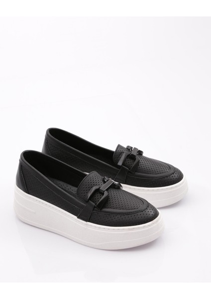 480 Kadin Metal Tokali Loafer Ayakkabi