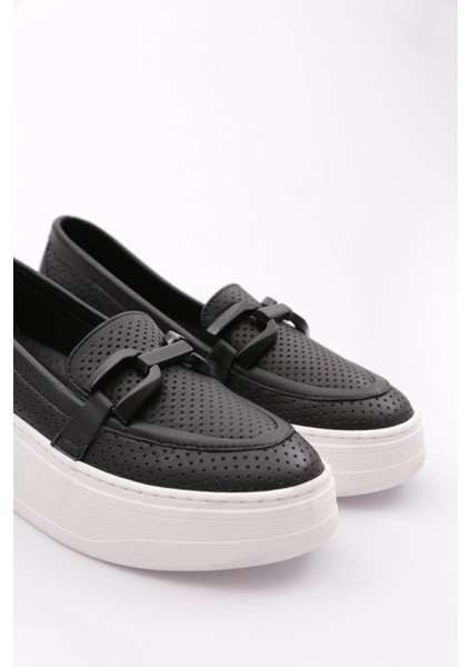 480 Kadin Metal Tokali Loafer Ayakkabi
