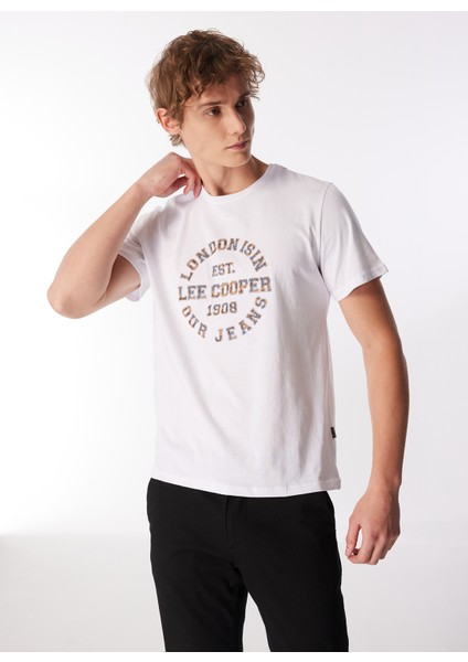 Bisiklet Yaka Beyaz Erkek T-Shirt 232 Lcm 242023 Camo Beyaz