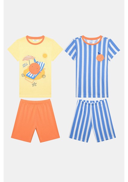 Erkek Çocuk Orange 2li Pijama Takımı