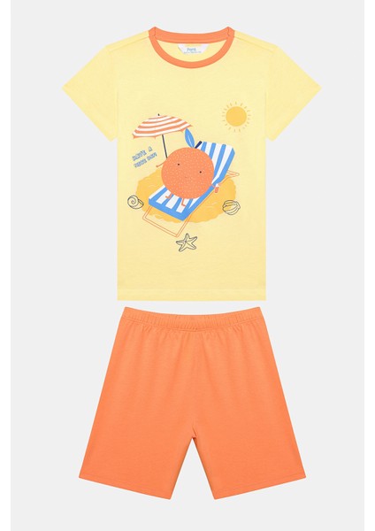 Erkek Çocuk Orange 2li Pijama Takımı