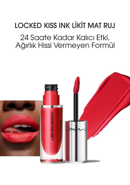 Locked Kiss Ink 24 Saate Kadar Kalıcı Suya Dayanıklı Likit Mat Ruj - Ruby True - 4ml - 773602646142