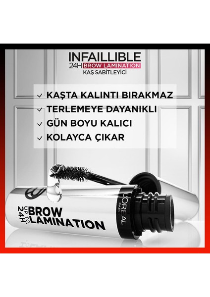 L'oréal Paris Infaillible 24H Brow Lamination Şeffaf Kaş Sabitleyici