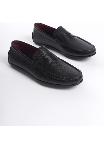 MBABD274-S Erkek Hakiki Deri Siyah Loafer