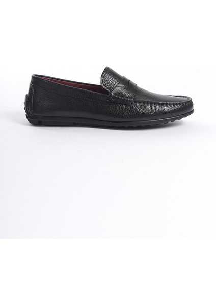 MBABD274-S Erkek Hakiki Deri Siyah Loafer
