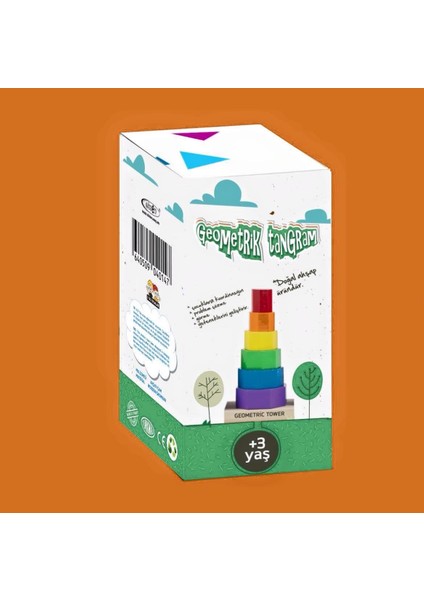 Ahşap Kule Prizma Kavram Oyuncak Geometrik Şekil Halka Sıralama modelleri