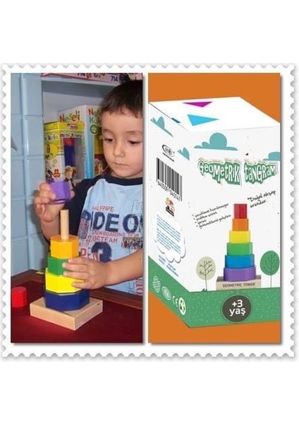 Ahşap Kule Prizma Kavram Oyuncak Geometrik Şekil Halka Sıralama indirimleri